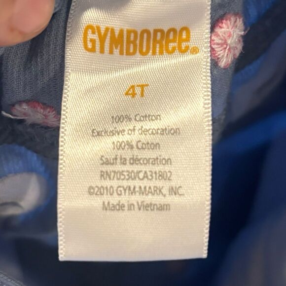 Gymboree Girls 4T Blue Pants Embroidered Daisy Flowers Ruffle Hem 2010 - Picture 2 of 4